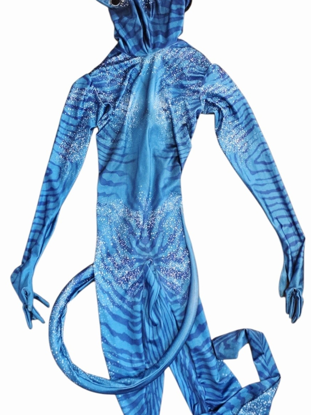 Avatar Na’vi Neytiri Women’s Halloween Costume Full Bodysuit Tail Braids Ears Co